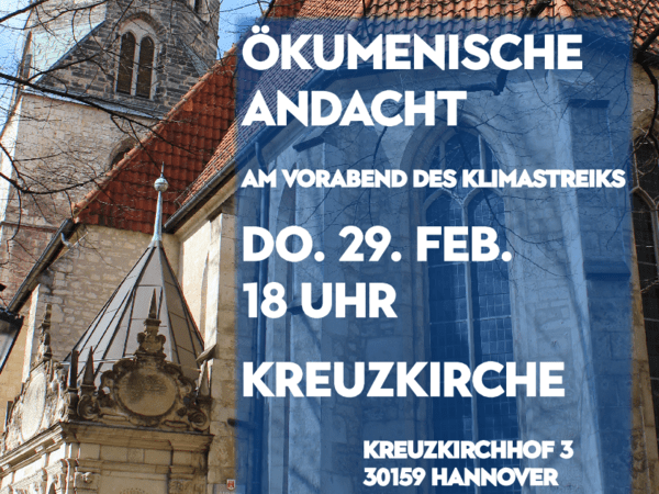 Ökumenische Andacht am Vorabend des&nbsp;Klimastreiks